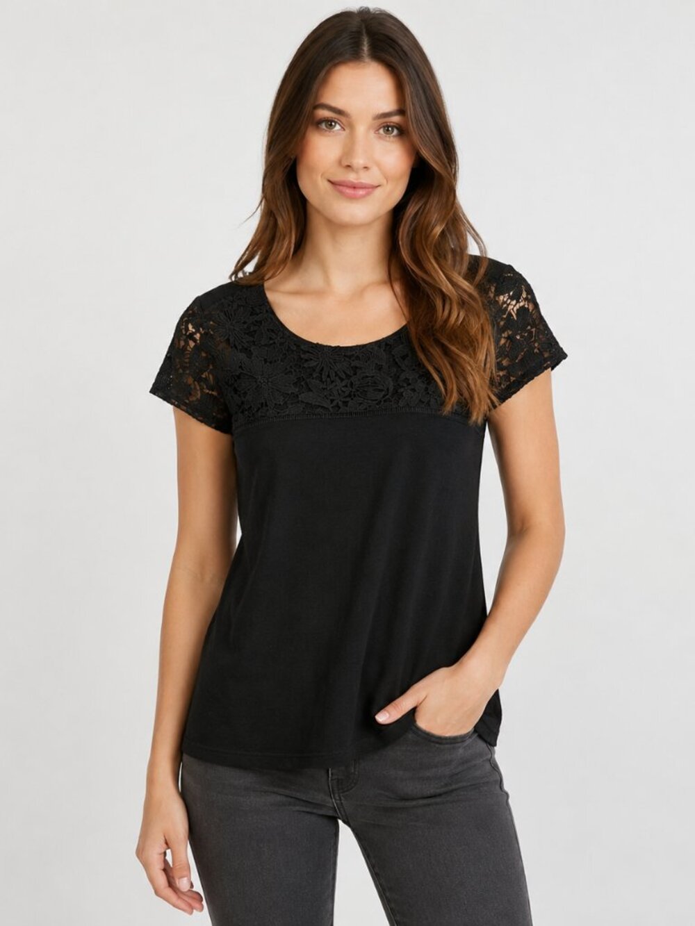 Rose + Olive Gothic Crochet Lace Top M Black Whimsigoth Soft Goth Romantic